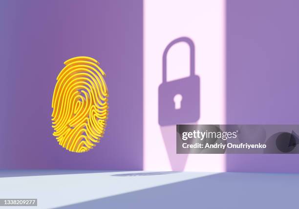 fingerprint - identity theft stockfoto's en -beelden