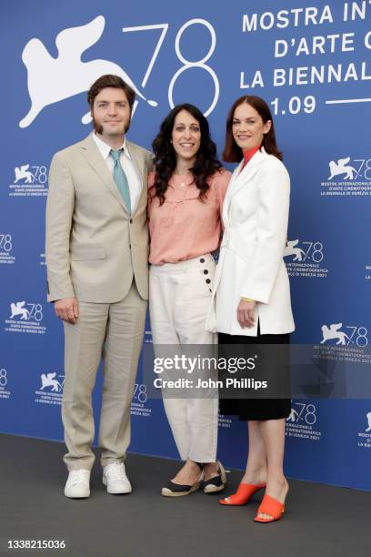 Tom Burke, Harry Wootliff and Ruth Wilson attend the photocall of "True Things" during the 78th Venice International Film Festival on September 04,...