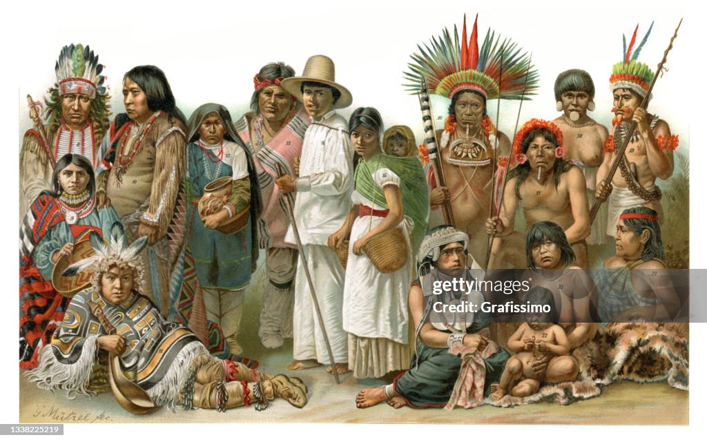 Grupo de nativos americanos México Sioux y otros