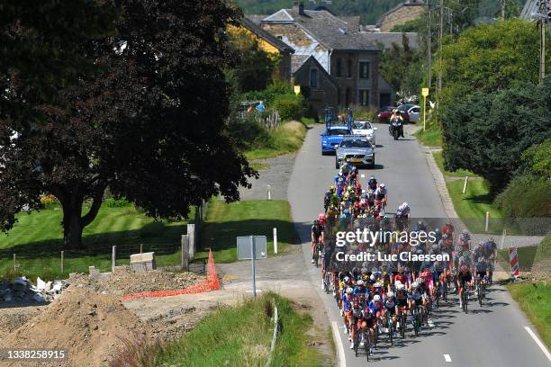 General view of the peloton compete during the 17th Benelux Tour 2021, Stage 6 a 207,6km stage from Ottignies-Louvain-la-Neuve to Houffalize /...