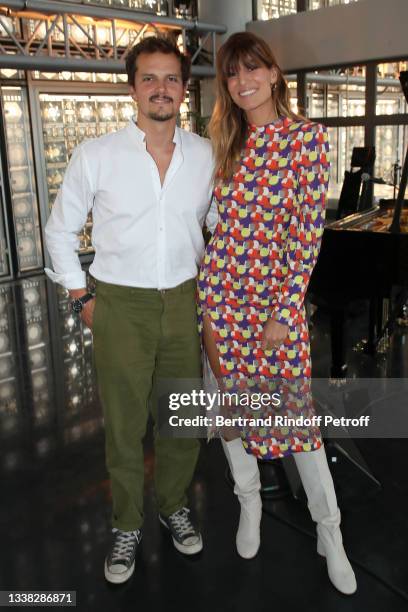 Laury Thilleman and her companion Juan Arbelaez attend the Oriental Song Festival at Institut du Monde Arabe on September 03, 2021 in Paris, France.