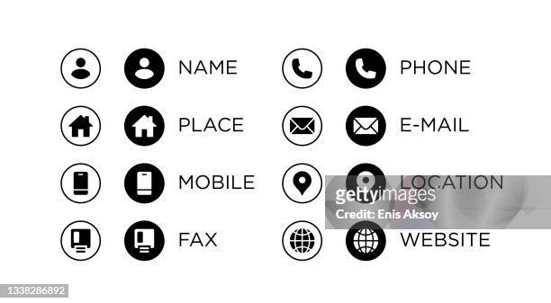 business card icons - internetseite stock illustrations