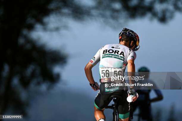 Detailed view of Anton Palzer of Germany and Team Bora - Hansgrohe after the 76th Tour of Spain 2021, Stage 20 a 202,2km km stage from Sanxenxo to...