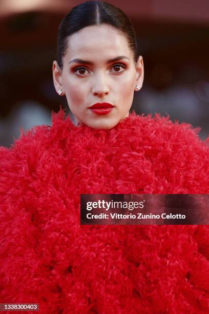 Adria Arjona attends the red carpet of the movie "Competencia Oficial" during the 78th Venice International Film Festival on September 04, 2021 in...