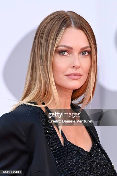 Caroline Receveur attends the red carpet of the movie "Competencia Oficial" during the 78th Venice International Film Festival on September 04, 2021...