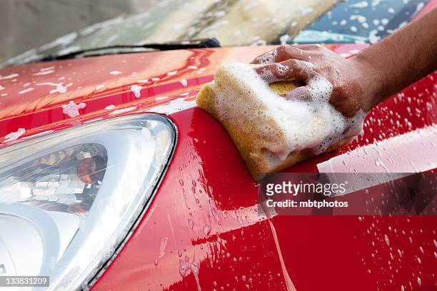 car wash - bath sponge stock pictures, royalty-free photos & images