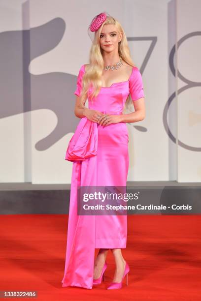 Anya Taylor-Joy attends the red carpet of the movie "Last Night In Soho" during the 78th Venice International Film Festival on September 04, 2021 in...