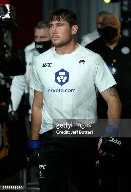 Darren Till of England prepares to fight Derek Brunson in their middleweight fight during the UFC Fight Night event at UFC APEX on September 04, 2021...