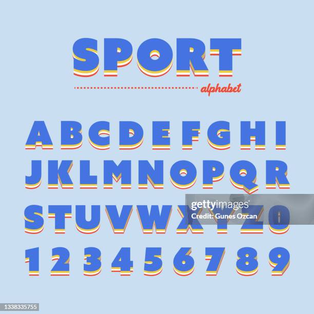 sport alphabet stock illustration - vibrant color logo stock illustrations