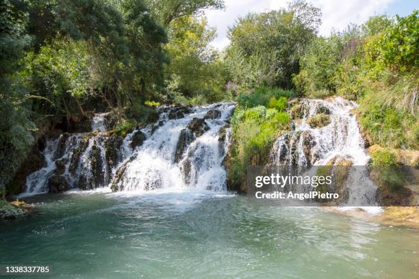 mesa river valley - the wide waterfall - algar waterfall spain stock pictures, royalty-free photos & images