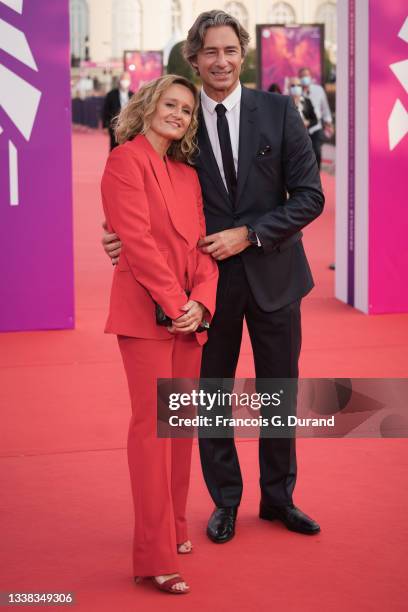Facebook vice president Laurent Solly poses with French journalist Caroline Roux as they attend the "Nouvel Hollywood" Prize And "Flag Day" premiere...