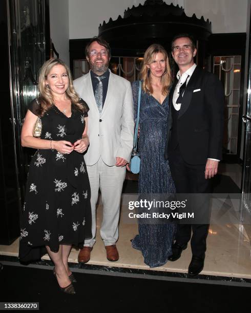 Victoria Coren Mitchell, David Mitchell, Karoline Copping and Jimmy Carr seen attending David Walliams 50th Birthday party at Claridge's hotel in...