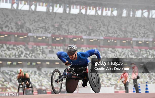 Vitali Gritsenko of Team RPC in the Mens Marathon - T52 on day 12 of the Tokyo 2020 Paralympic Games at Olympic Stadium on September 05, 2021 in...