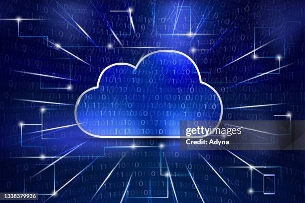 cloud computing - binary code stock illustrations