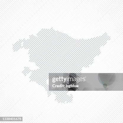 Basque Country Map Designed With Lines On White Background High-Res ...