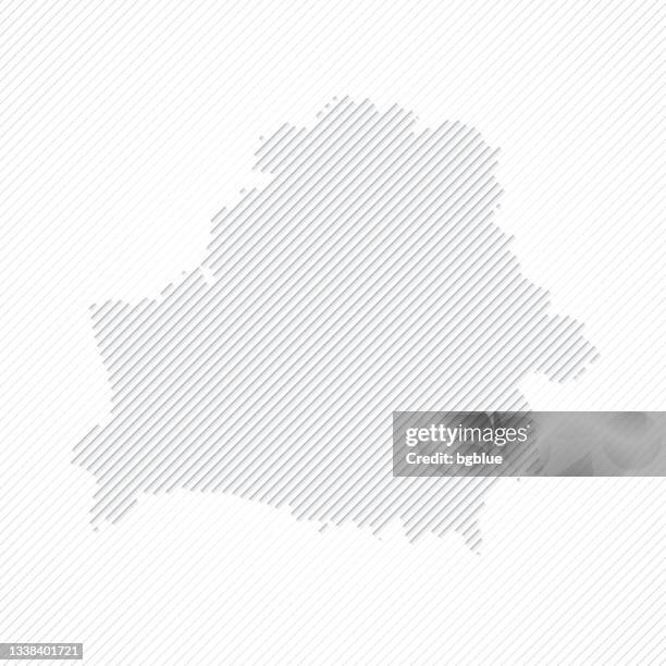 belarus map designed with lines on white background - thin diagonal lines border stock illustrations