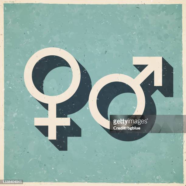 gender. icon in retro vintage style - old textured paper - gender symbol stock illustrations