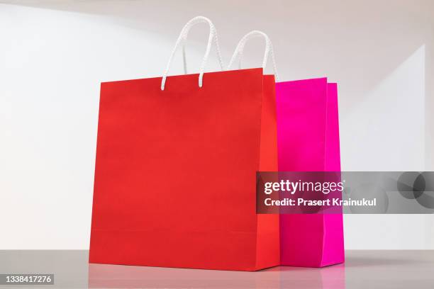 multicolor shopping bag on a white background - トートバック ストックフォトと画像