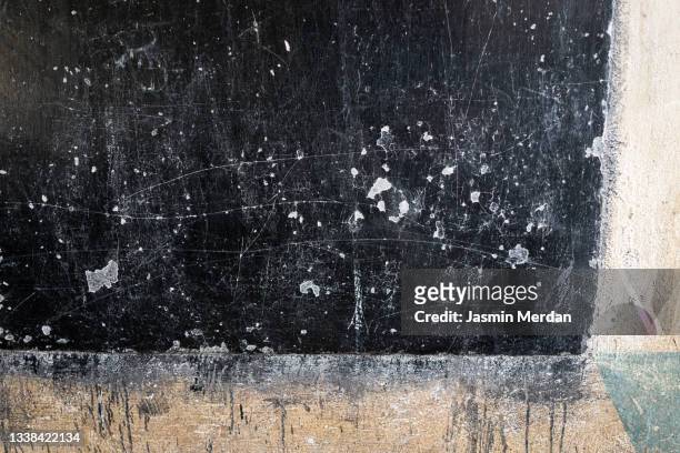 empty black chalkboard background with chalk smudge texture - chalk board background ストックフォトと画像