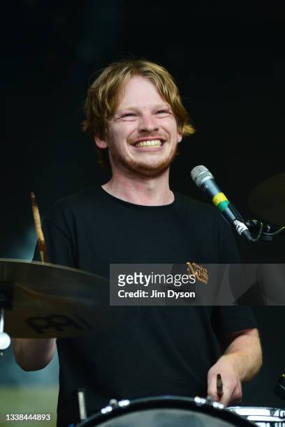 Ollie Judge of Squid performs live during Wide Awake Festival at Brockwell Park on September 03, 2021 in London, England.