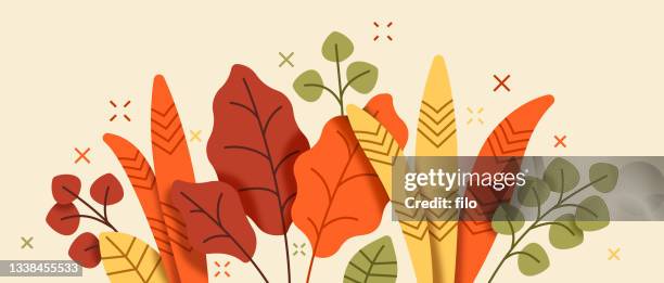 autumn fall leaf border - fall leaves border stock illustrations