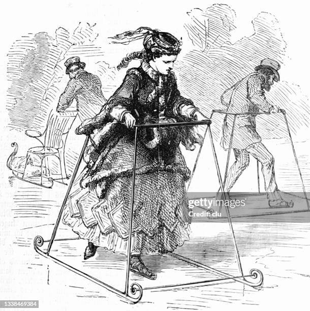 auxiliary frame for learning to skate - learning german stock illustrations