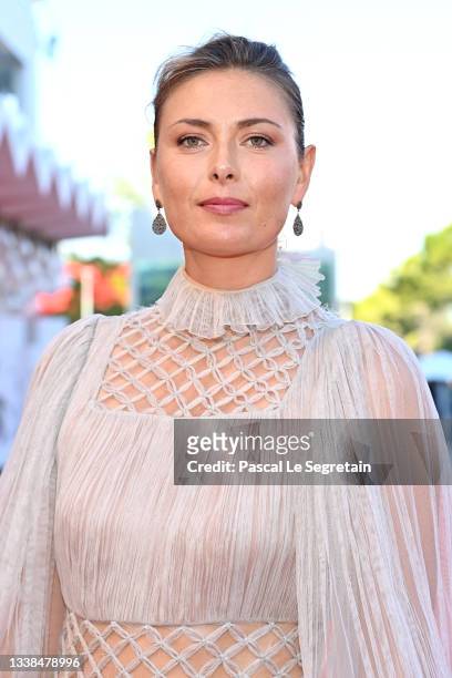 Maria Sharapova attends the red carpet of the movie "Illusions Perdues" during the 78th Venice International Film Festival on September 05, 2021 in...