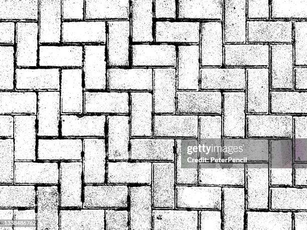 brick road grunge texture. black dusty scratchy pattern. abstract grainy background. vector design artwork. textured effect. crack. - brick pathway stock illustrations