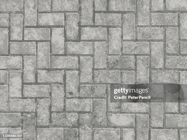 stockillustraties, clipart, cartoons en iconen met brick road grunge texture. black dusty scratchy pattern. abstract grainy background. vector design artwork. textured effect. crack. - metall