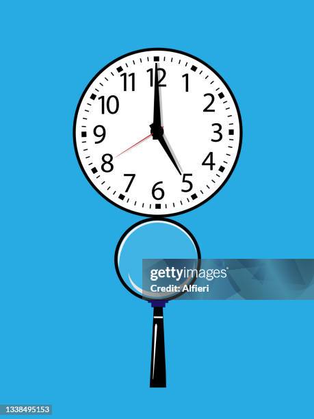 inspecting time - early detection stock illustrations