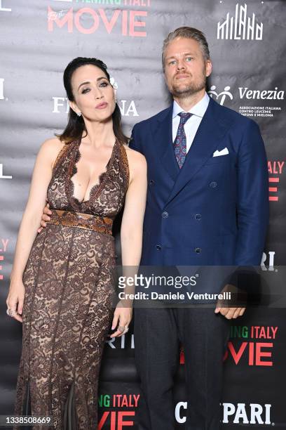 Chiara Francini and Frederick Lundqvist attend the "Filming Italy Award" during the 78th Venice International Film Festival on September 05, 2021 in...