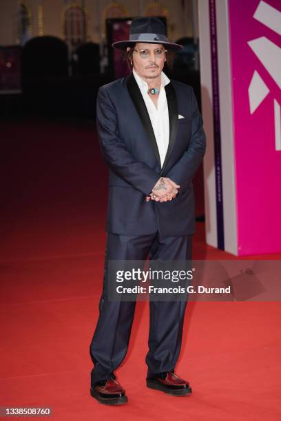 Johnny Depp attends the "City Of Lies" red carpet during the 47th Deauville American Film Festival on September 05, 2021 in Deauville, France.
