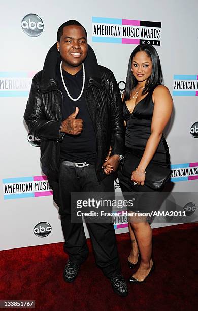 Singer Sean Kingston and Maliah Michel arrive at the 2011 American Music Awards held at Nokia Theatre L.A. LIVE on November 20, 2011 in Los Angeles,...