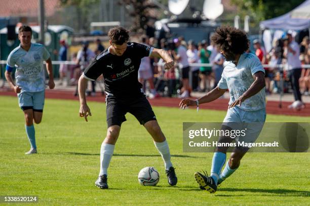 Felix Neureuther during the Bachmair Weissach VIP Charity Football Match at Stadion am Birkenmoos on September 05, 2021 in Rottach-Egern, Germany.