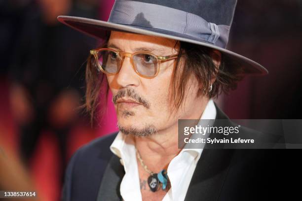 Johnny Depp attends the "City Of Lies" red carpet premiere during the 47th Deauville American Film Festival on September 05, 2021 in Deauville,...