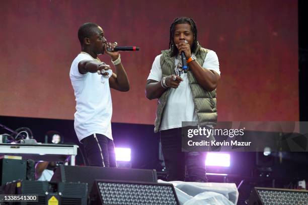 Bobby Shmurda and Rowdy Rebel perform during 2021 Made In America at Benjamin Franklin Parkway on September 05, 2021 in Philadelphia, Pennsylvania.