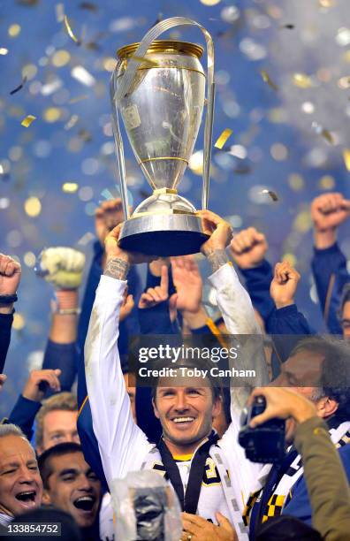 David Beckham at the MLS cup final held at The Home Depot Center on November 20, 2011 in Carson, California.