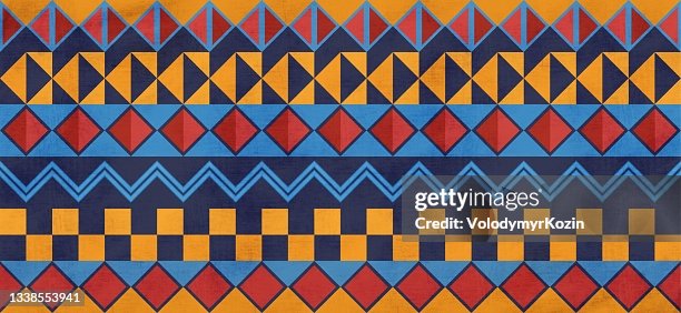 African Pattern Linear Traditional African Horizontal Pattern In Geometric Style High-Res ...