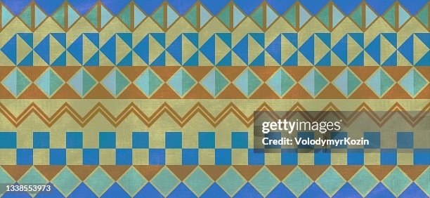 African Pattern Linear Traditional African Horizontal Pattern In Geometric Style High-Res ...
