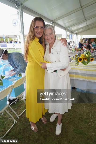 Brooke Shields and Lorraine Bracco attend the 2021 Hampton Classic Grand Prix on September 05, 2021 in Bridgehampton, New York.