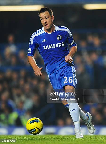 John Terry of Chelsea in action during the Barclays Premier League match between Chelsea and Liverpool at Stamford Bridge on November 20, 2011 in...