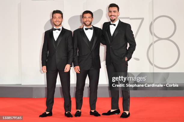 Il Volo attend the red carpet of the "Filming Italy Award" during the 78th Venice International Film Festival on September 05, 2021 in Venice, Italy.