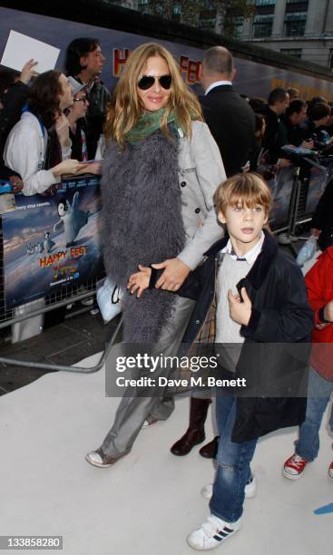 Trinny Woodall attends the "Happy Feet Two" european premiere at the Empire Leicester Square on November 20, 2011 in London,England.