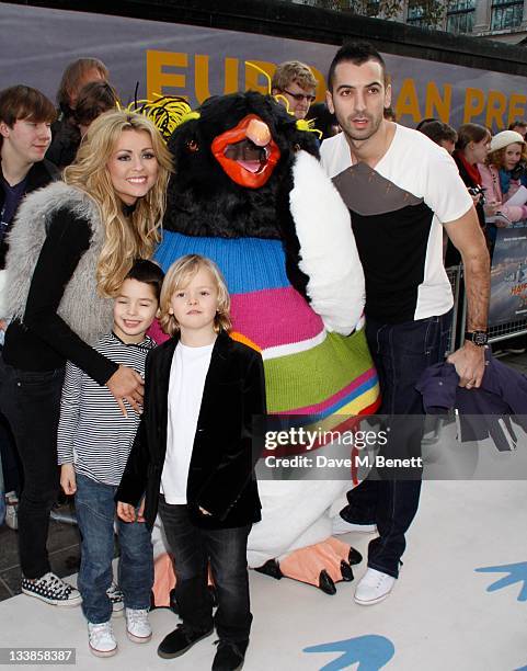 Nicola McLean and family attends the "Happy Feet Two" european premiere at the Empire Leicester Square on November 20, 2011 in London,England.