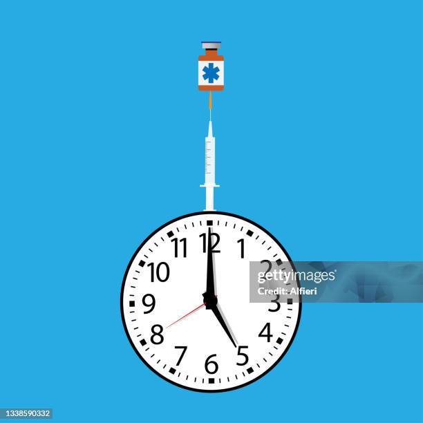 time balancing vaccine - information resources stock illustrations
