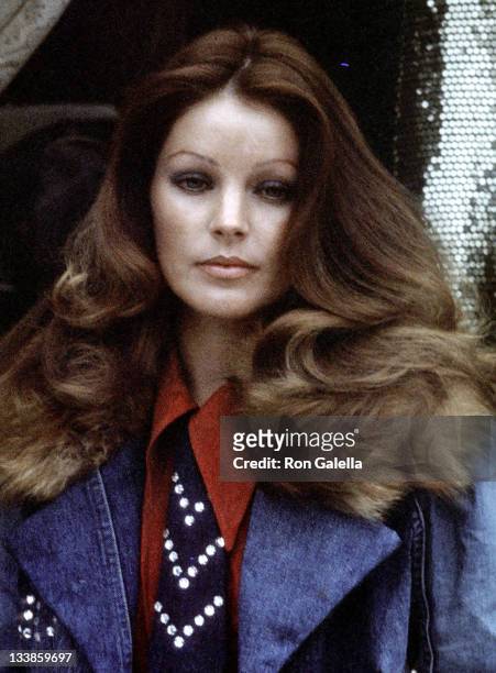 Priscilla Presley on March 19, 1974 poses for an exclusive photo session at her clothing shop Bis & Beau Boutique in Beverly Hills, California.
