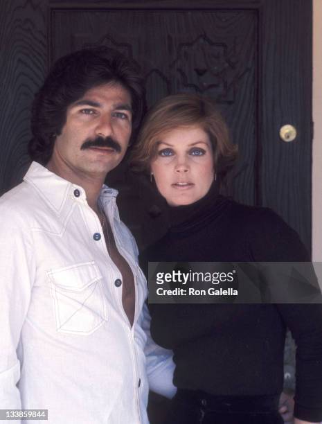 Priscilla Presley and boyfriend Robert Kardashian on March 27, 1976 pose for an exclusive photo session at her home in Beverly Hills, California.