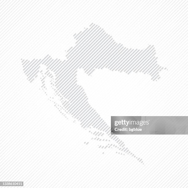 croatia map designed with lines on white background - thin diagonal lines border stock illustrations