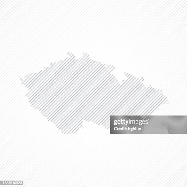 czech republic map designed with lines on white background - prague stock illustrations