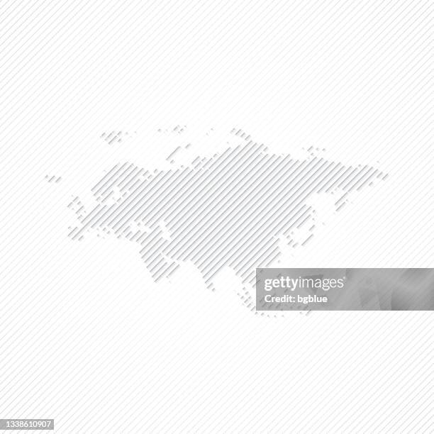 eurasia map designed with lines on white background - thin diagonal lines border stock illustrations